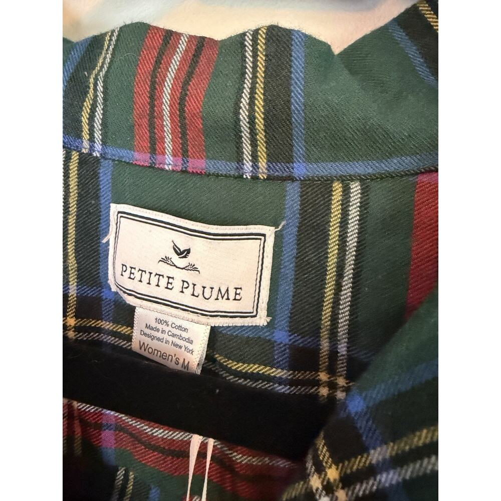 PETITE PLUME Women's Brushed Twill Pajama In Kensington Tartan Sz M $118 NWT - Picture 7 of 13